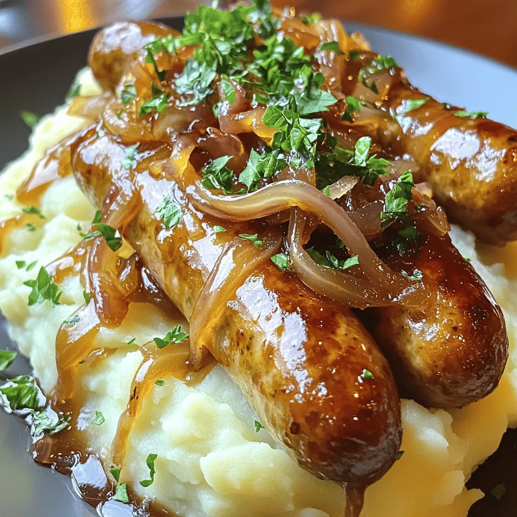 Um irische Bangers und Mash mit Guinness Soße zu machen, benötigen wir einige frische Zutaten. Hier ist die Liste der Zutaten: