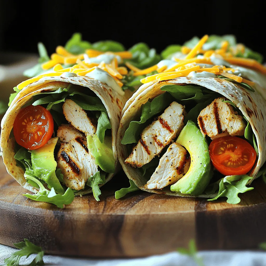 - 2 Hähnchenbrustfilets - 4 große Vollkorn-Tortillas - 1 reife Avocado