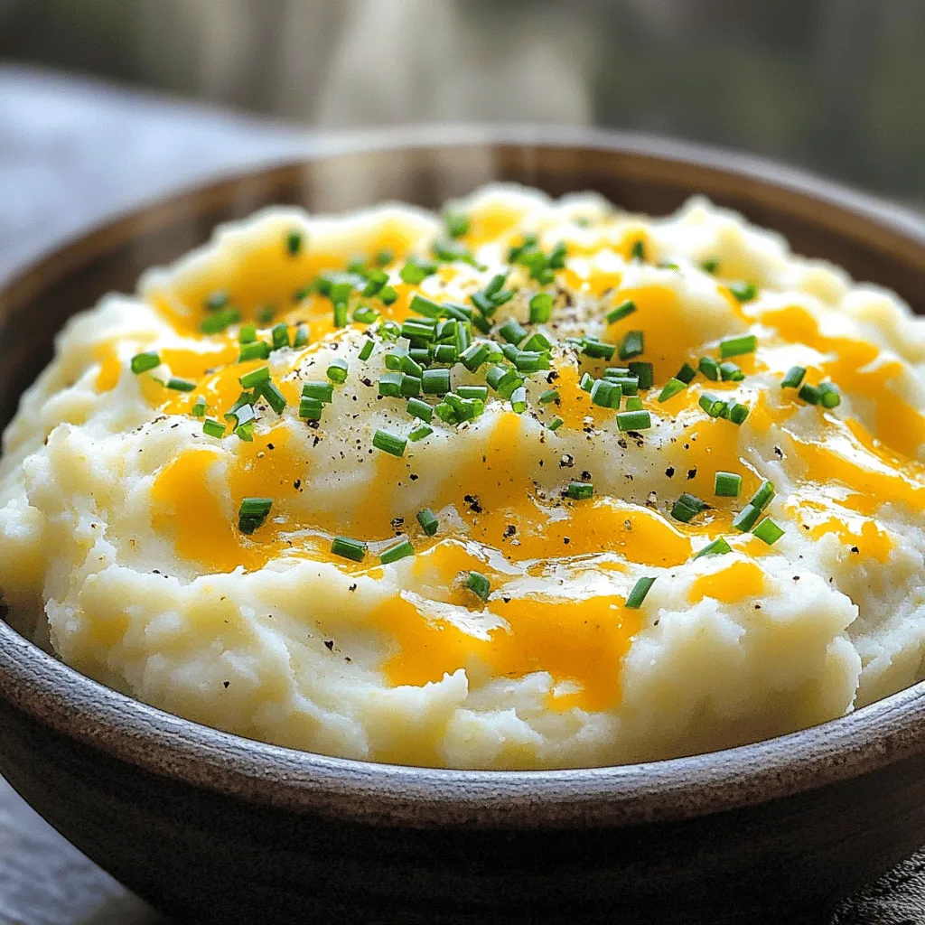 Cheesy Garlic Mashed Cauliflower Einfaches Rezept