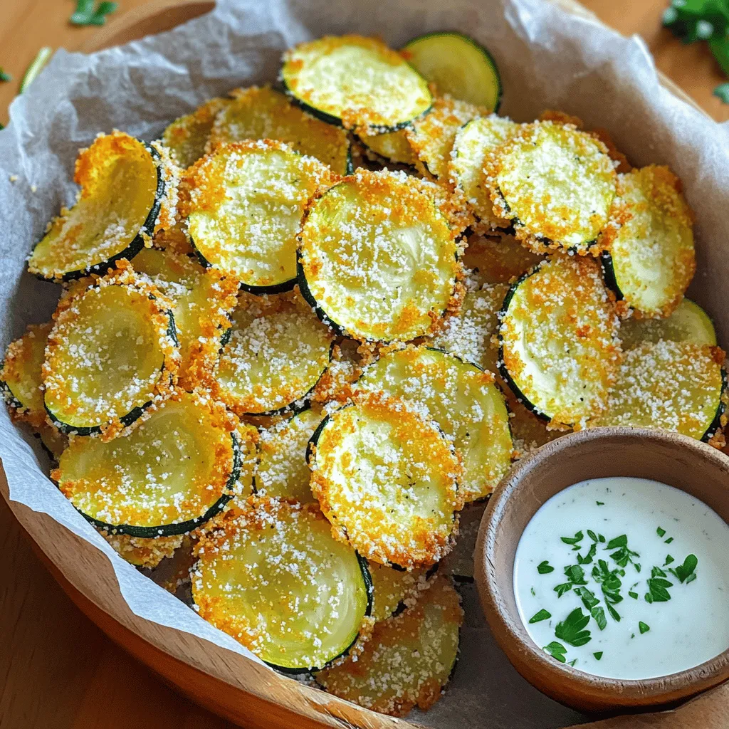 Air Fryer Ranch Parmesan Zucchini Chips lecker und knusprig