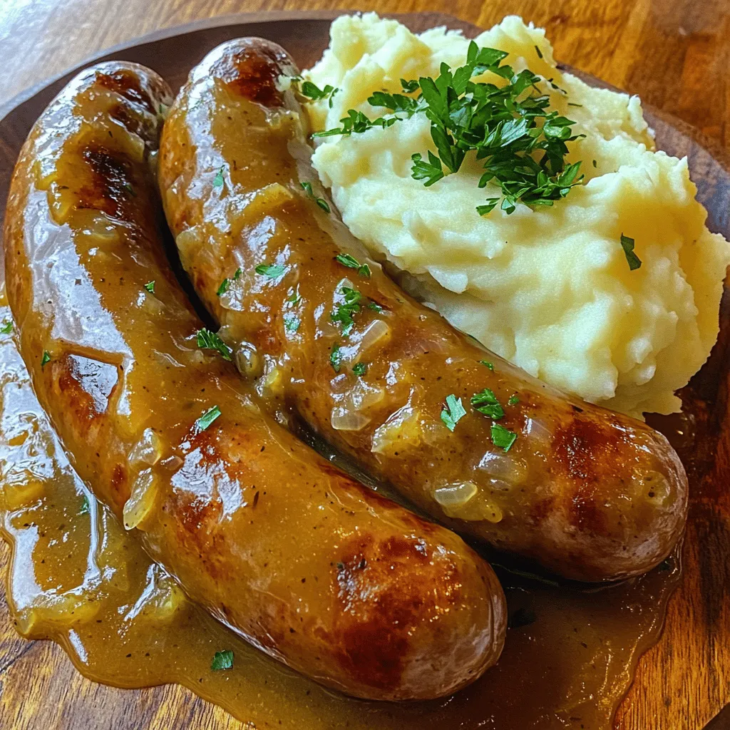 Classic Bangers and Mash Köstliches Gericht für Genießer
