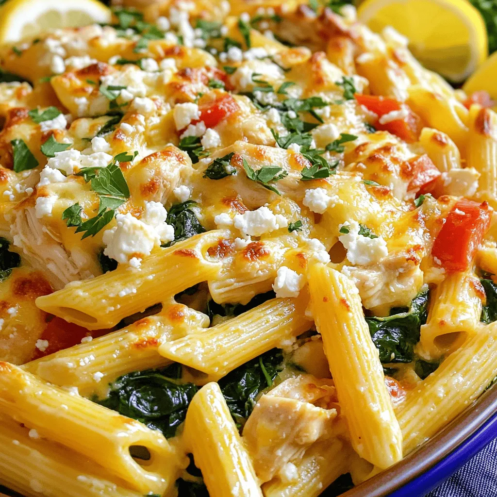 Griechischer Hühnchen Pasta Auflauf Schmackhaftes Gericht