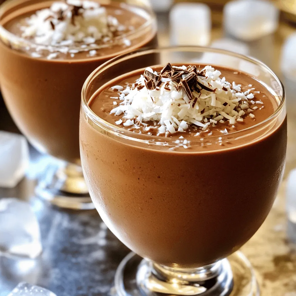 Schokoladen-Kokos-Smoothie Kraftvolle Erfrischung