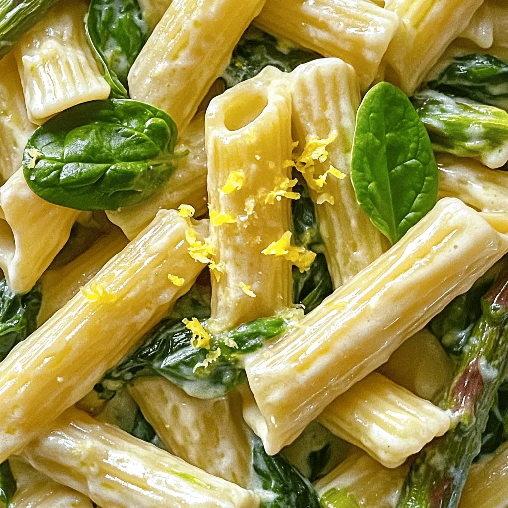 Pasta mit Spinat und Spargel Schnell und Lecker