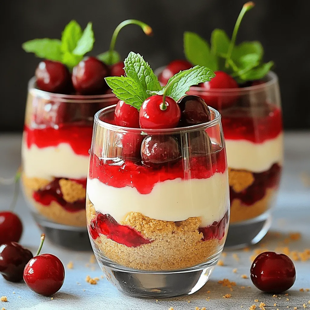 No-Bake Cherry Cheesecake Parfaits Einfaches Dessert
