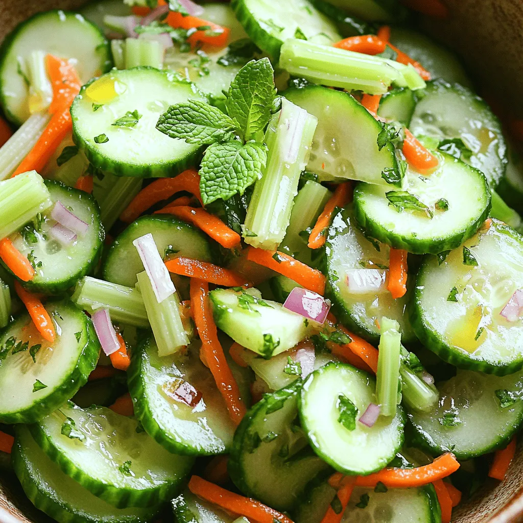 Für den Crunchy Cucumber Carrot Celery Salad brauchst du:
