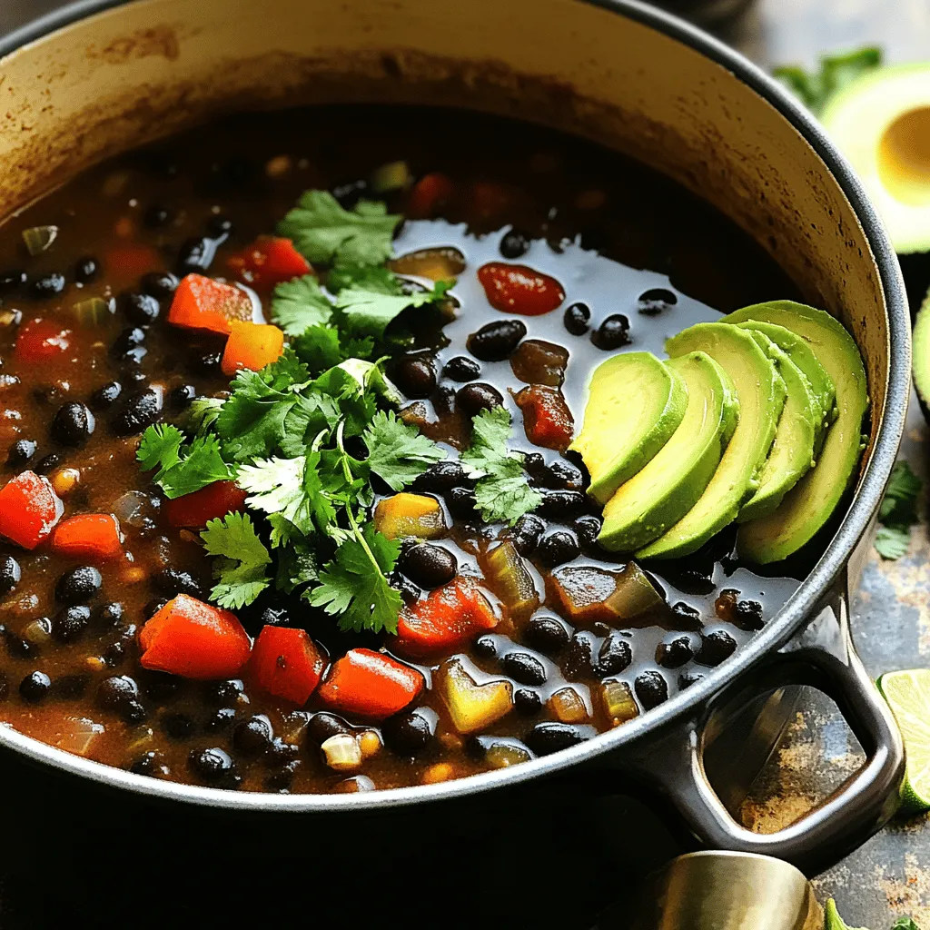 Einfache schwarze Bohnensuppe Schnelle und köstliche Mahlzeit