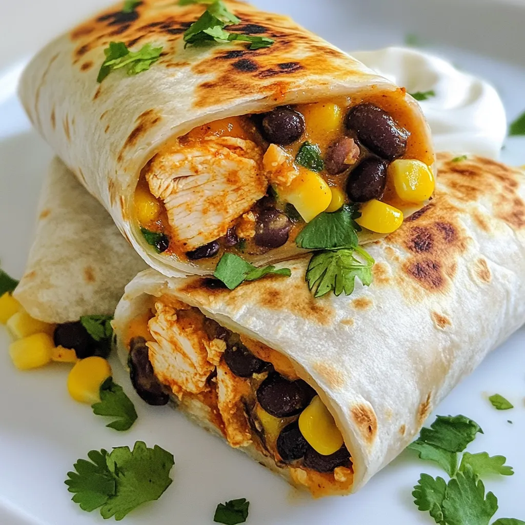 Würzige Chipotle-Hühnchen-Burritos Einfaches Rezept