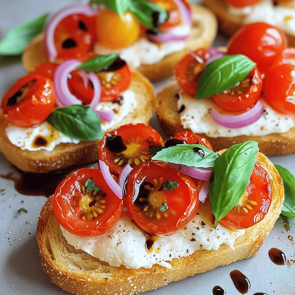 Um eine leckere Burrata Bruschetta zu machen, brauchst du frische Zutaten. Hier sind die Hauptzutaten: