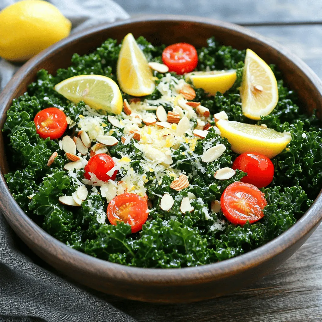 Lemon Garlic Kale Salad Frisch und Einfach Zubereiten