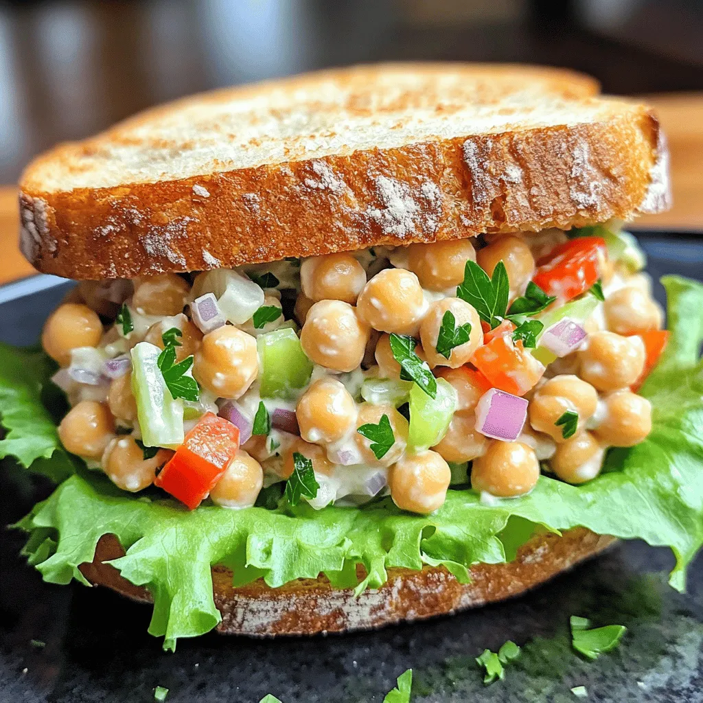 Kichererbsensalat-Sandwich Einfach und Lecker genießen