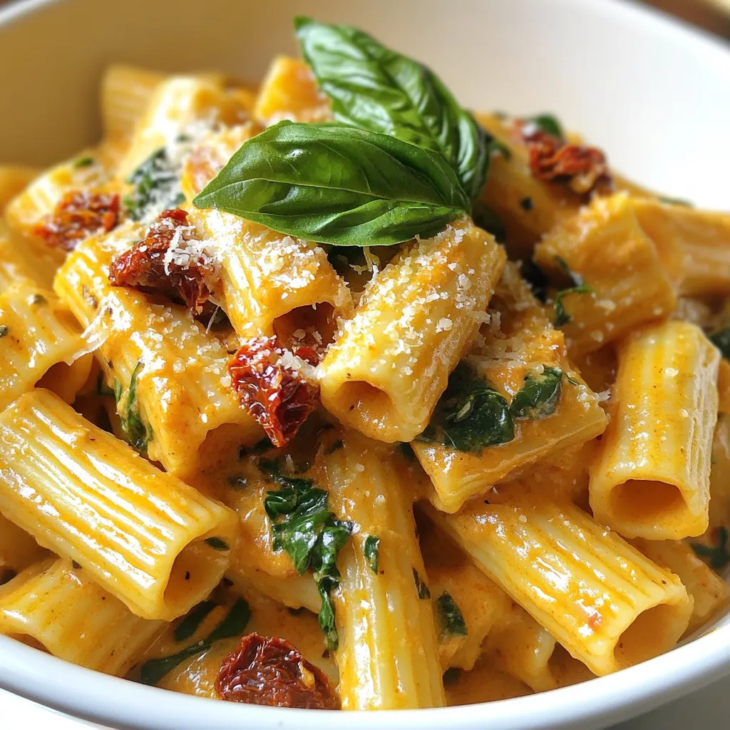 Creamy Sun-Dried Tomato Rigatoni Einfache Pasta Freude