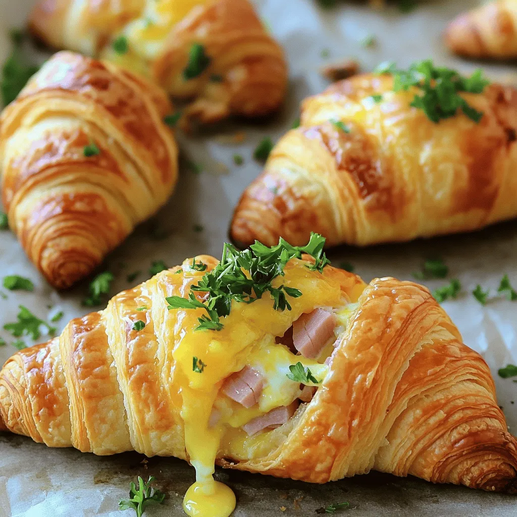 Ham and Cheese Croissant Casserole Herzhaftes Gericht