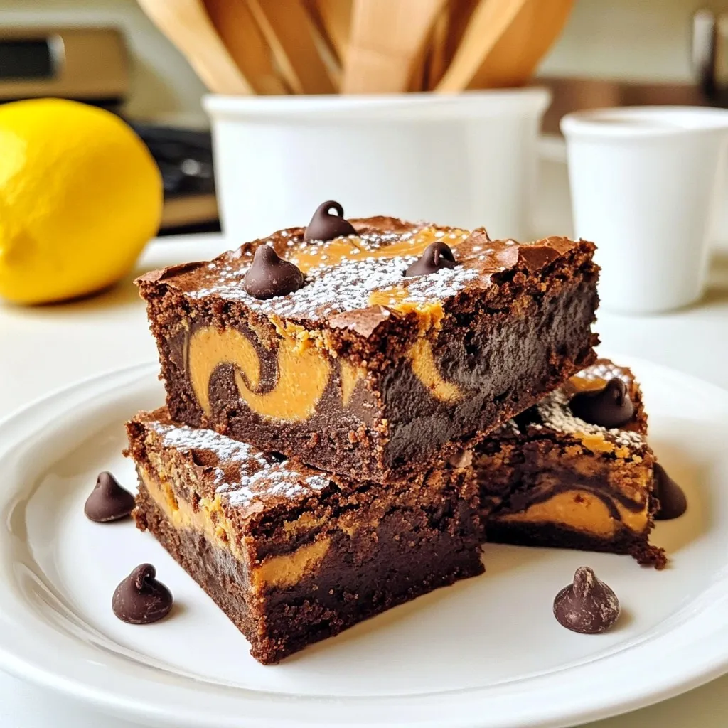 Schokoladen-Erdnussbutter-Swirl-Brownies Genussvoll Backen