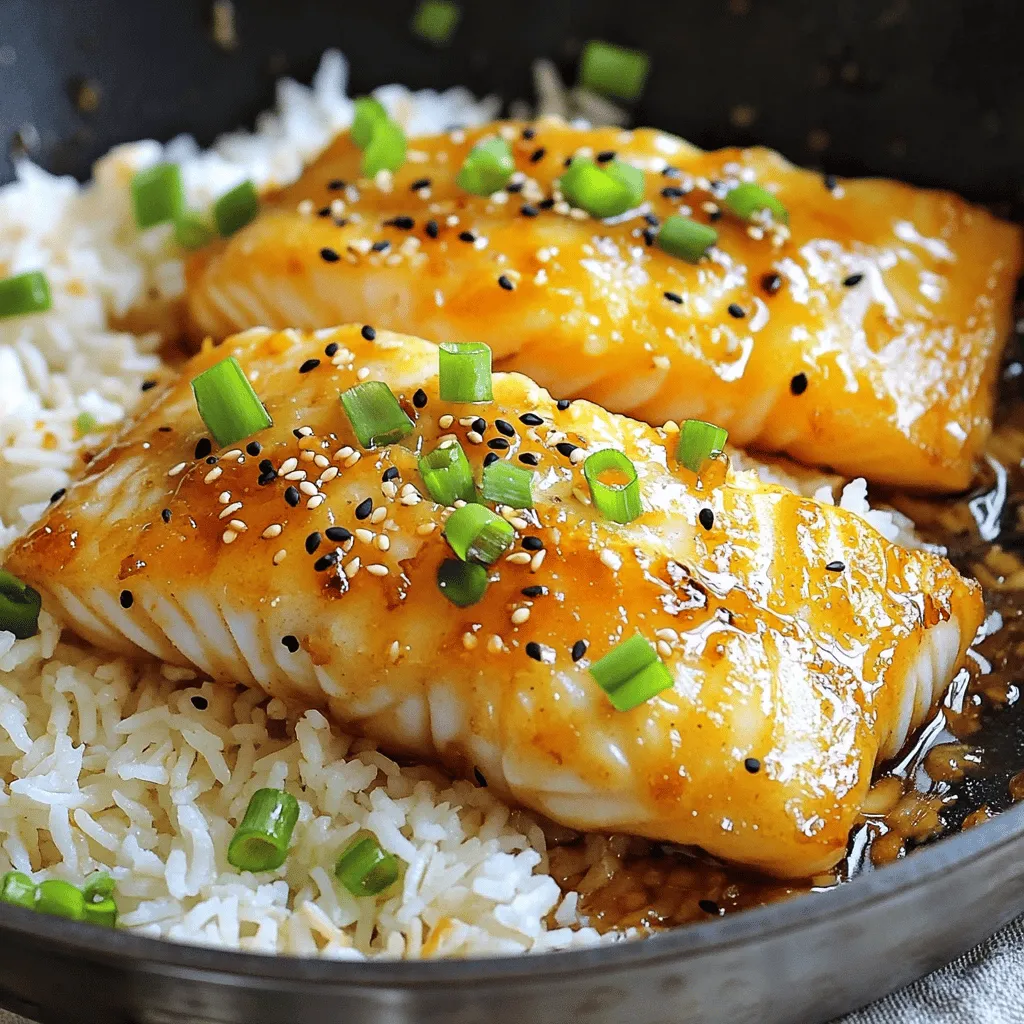 - 4 Kabeljaufilets (ca. 150g jeder) - 3 Esslöffel Sojasauce - 2 Esslöffel Honig - 1 Esslöffel frischer Ingwer, gerieben - 2 Knoblauchzehen, gehackt - 1 Esslöffel Sesamöl - 1 Esslöffel Pflanzenöl - 1 Esslöffel Reisessig - 2 Frühlingszwiebeln, fein geschnitten (zum Garnieren) - Sesamsamen (zum Garnieren) - Gedämpfter Jasminreis (zum Servieren)