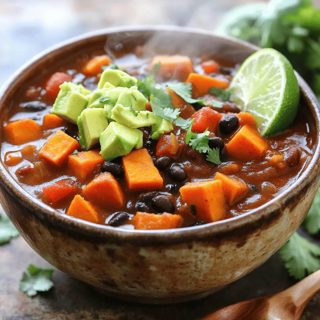 Kraftvoller Slow Cooker Sweet Potato Black Bean Chili