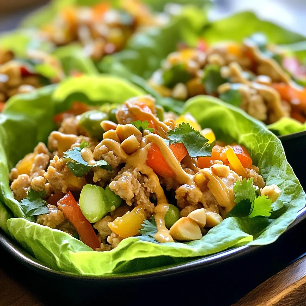 Spicy Peanut Chicken Lettuce Wraps Schnelle und Leckereien