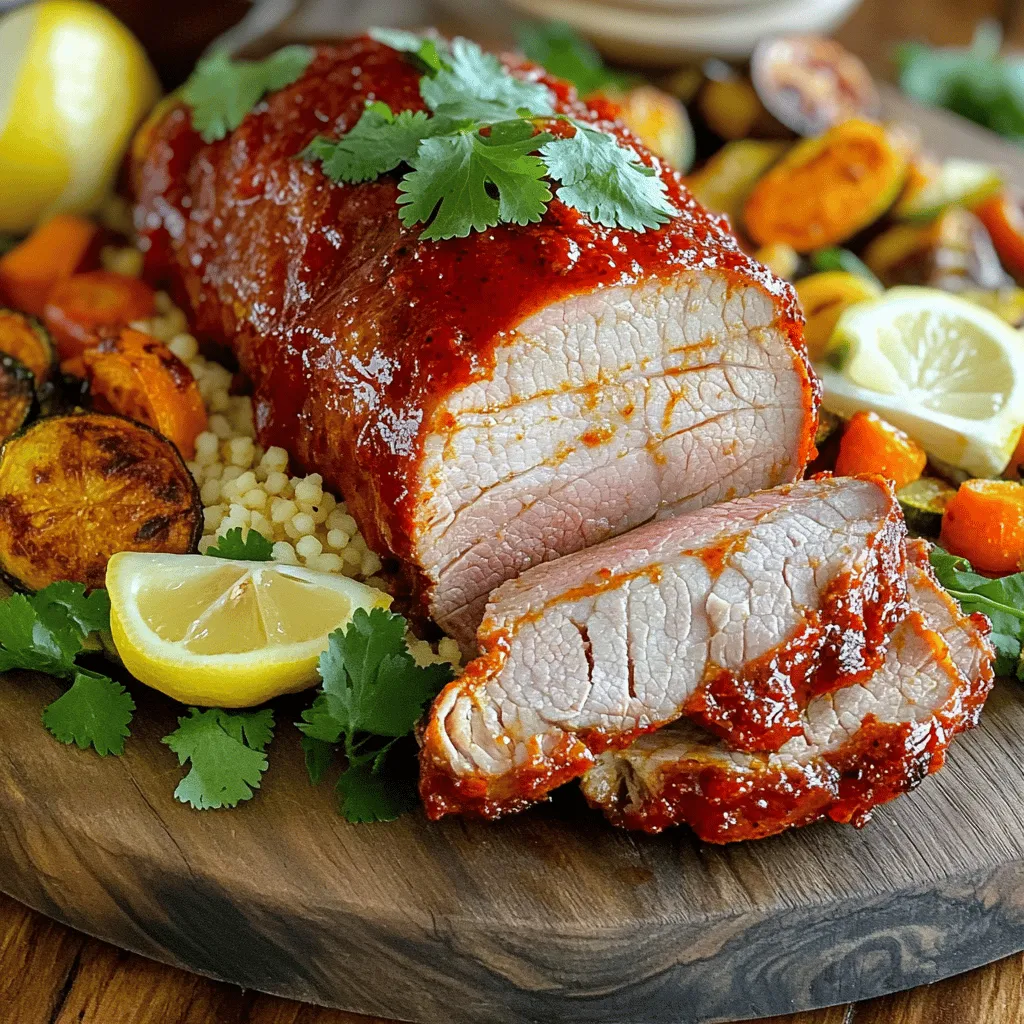 - 1 kg Schweinefilet - 3 EL Harissa-Paste - 2 EL Olivenöl