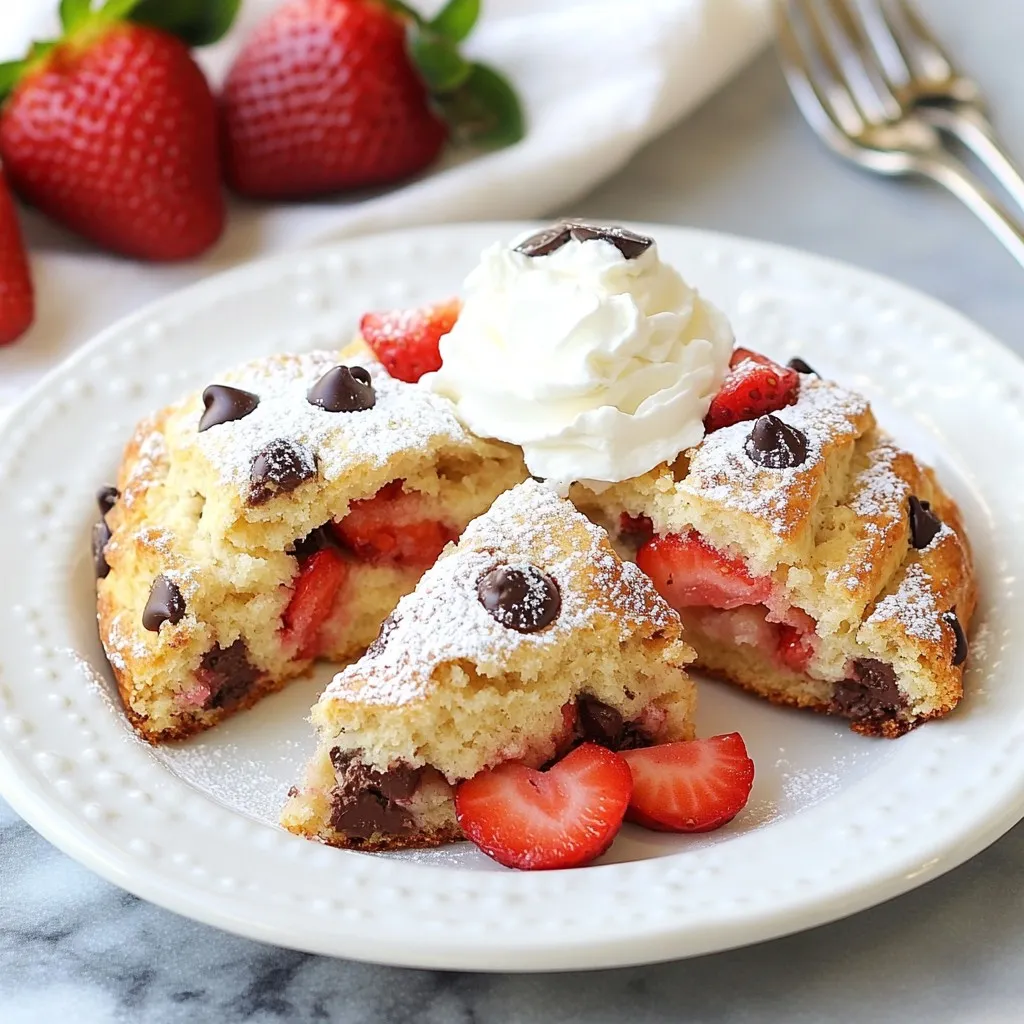 Erdbeer-Schokoladenstückchen Scones Einfaches Rezept