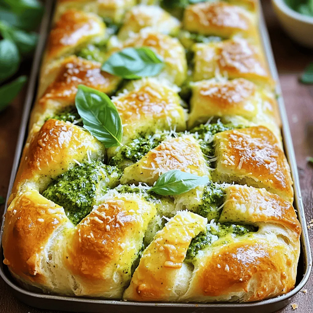 Pesto Parmesan Pull Apart Bread Einfaches Genussbrot