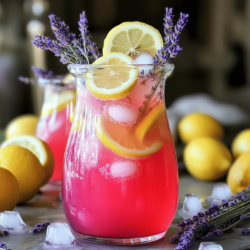 Um Pink Lavender Lemonade zuzubereiten, brauchst du einige frische und gesunde Zutaten. Hier sind die Hauptzutaten für dein pink lavender lemonade Rezept: