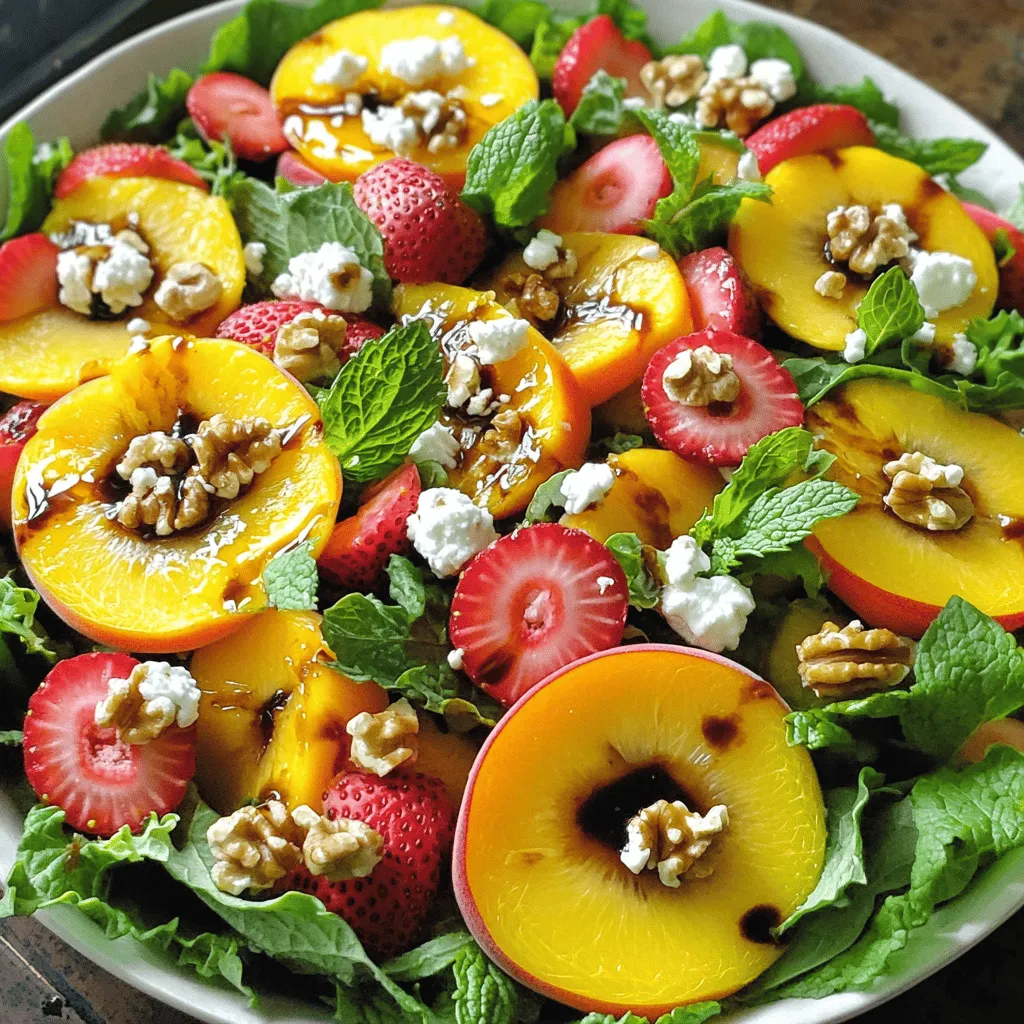 Pfirsich und Erdbeer Salat Frisch und Lecker genießen