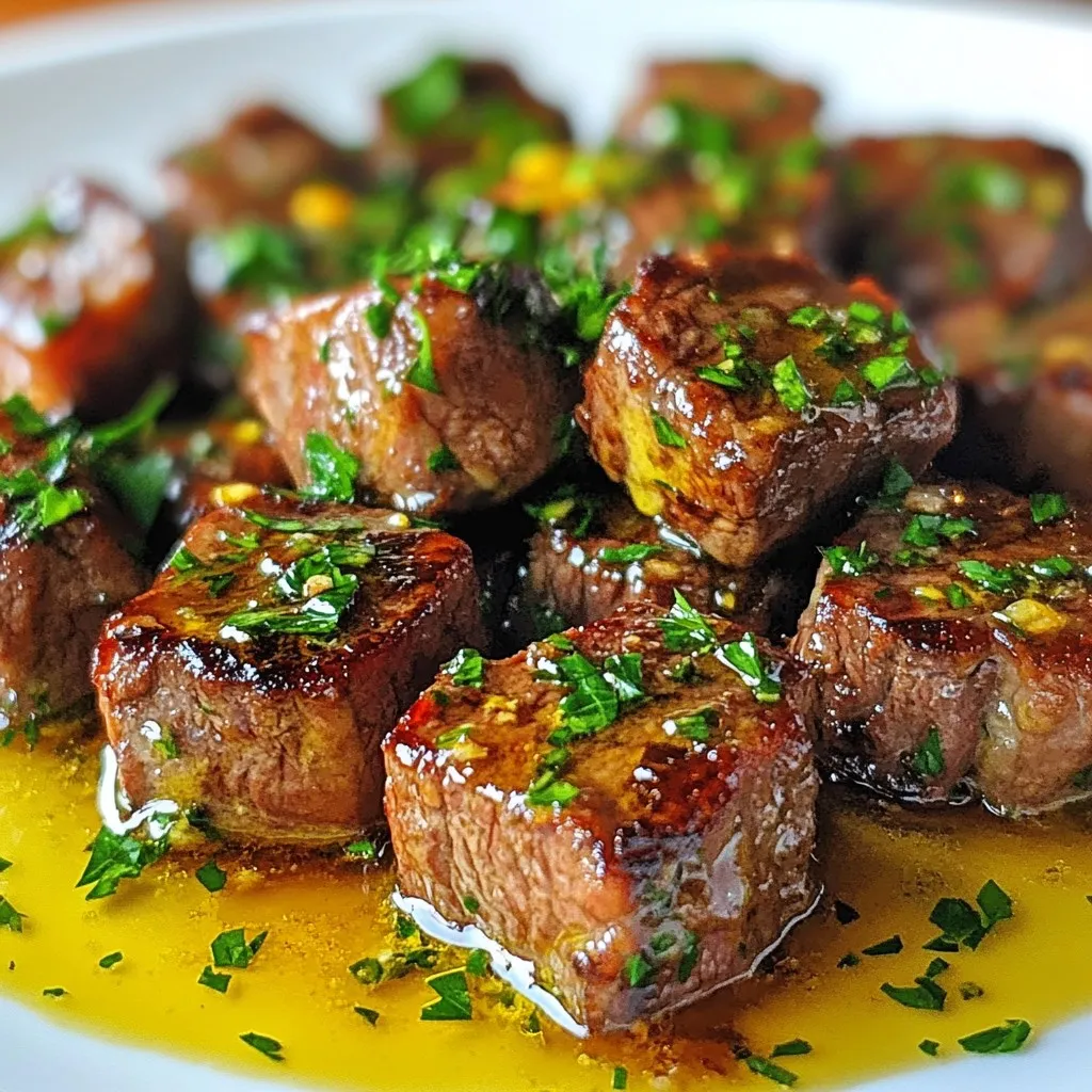 Honig Knoblauch Butter Steak Bites Einfache Leckerei
