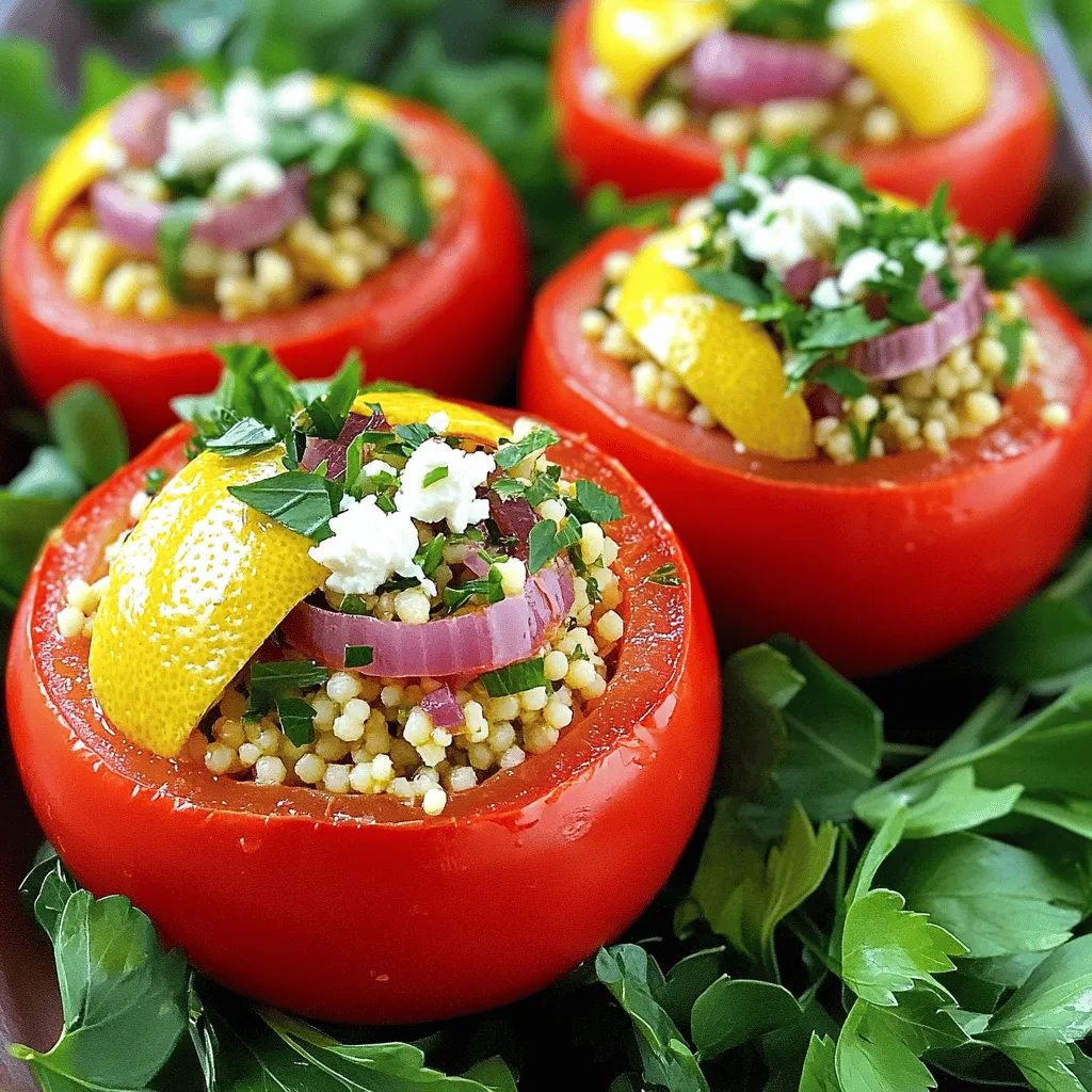 Lemon Herb Couscous Stuffed Tomatoes Frisch und Köstlich
