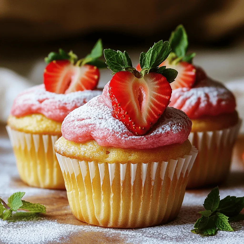Leckere Erdbeer Cupcakes Einfaches Rezept zum Backen