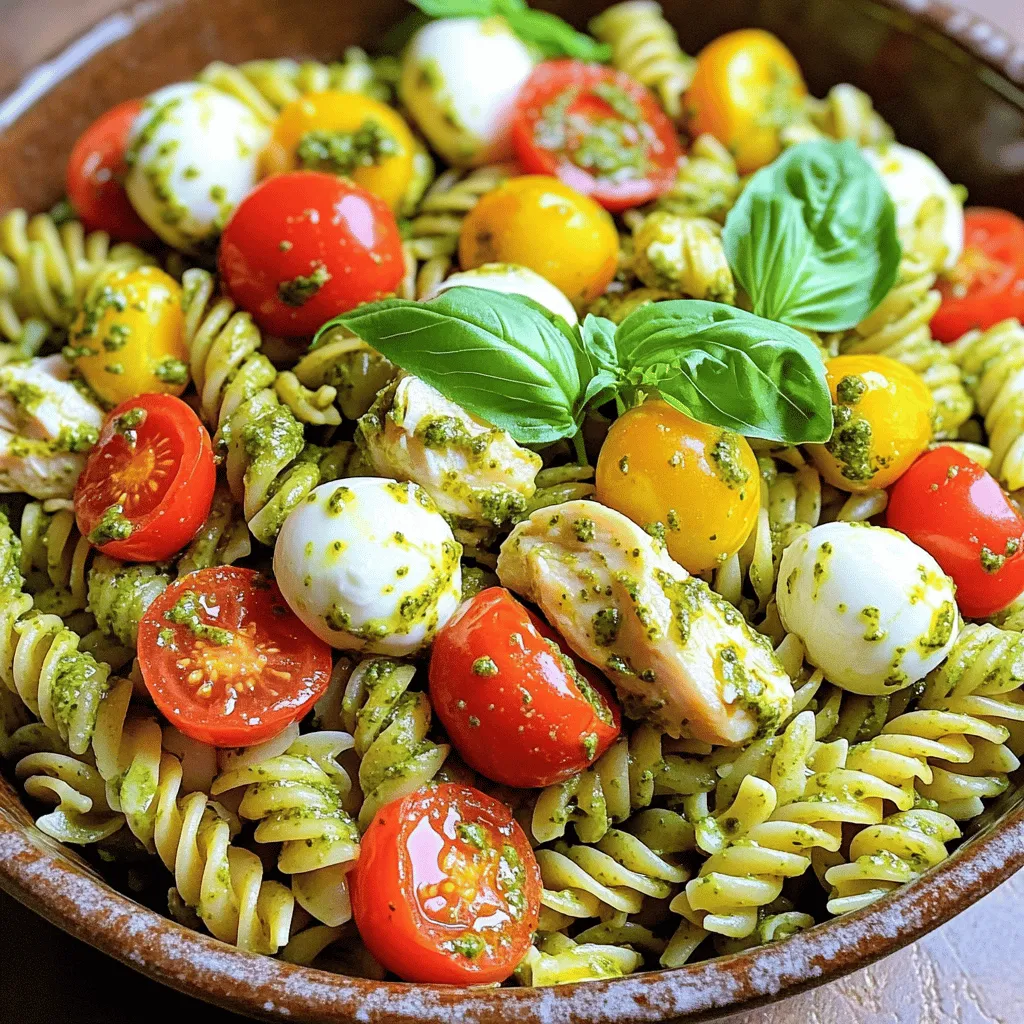 Leckere Pesto Chicken Caprese Pasta Rezept entdecken