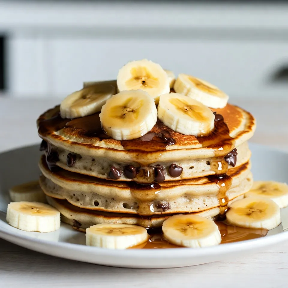 Schokoladen-Bananen-Pfannkuchen leckeres Frühstücksvergnügen
