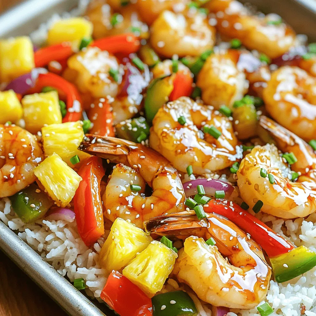 Sheet-Pan Teriyaki Garnelen Pineapple Genuss
