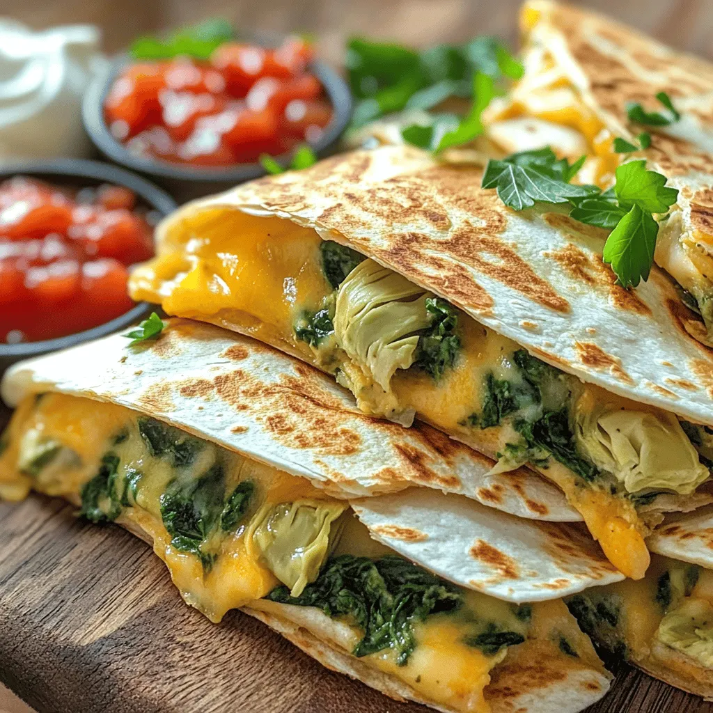 Cheesy Spinach Artichoke Quesadillas Rezept Genießen