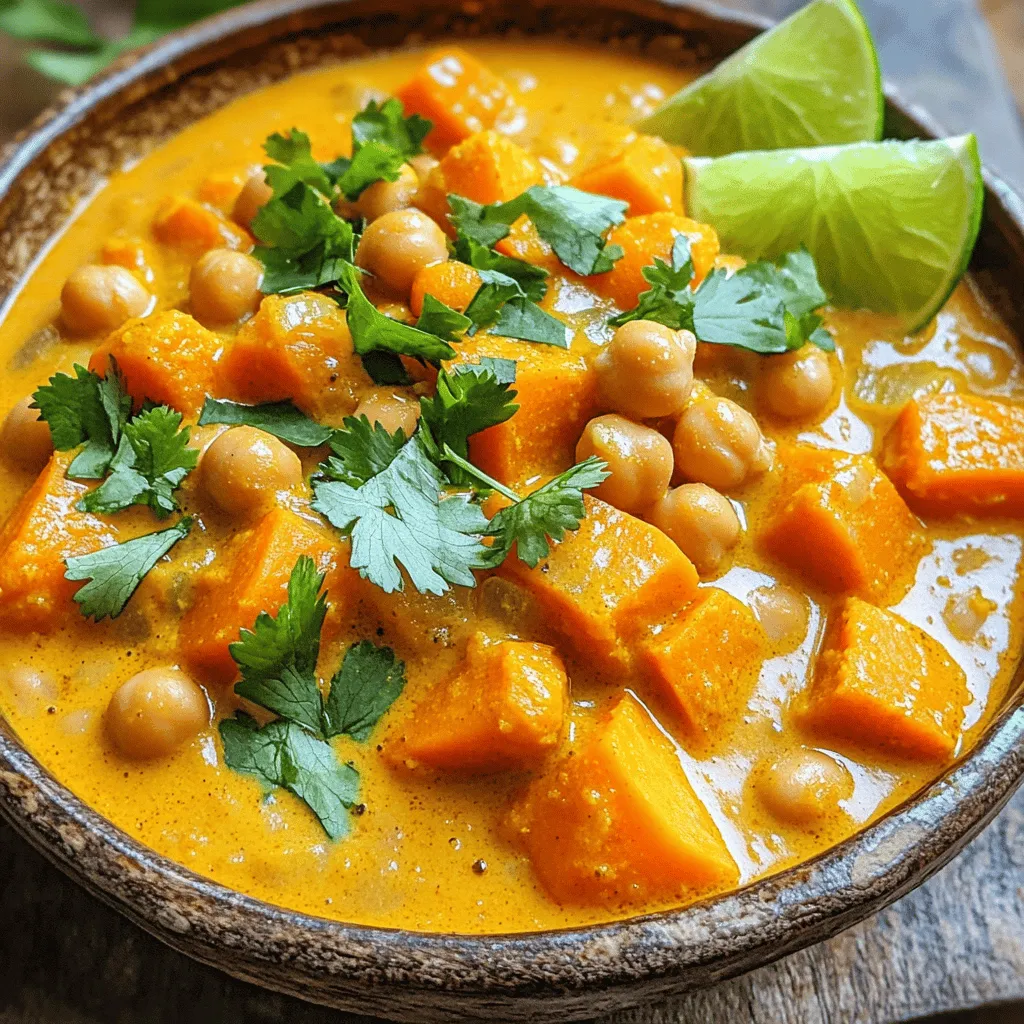 Süßkartoffel- und Kichererbsencurry Reichhaltig und Einfach