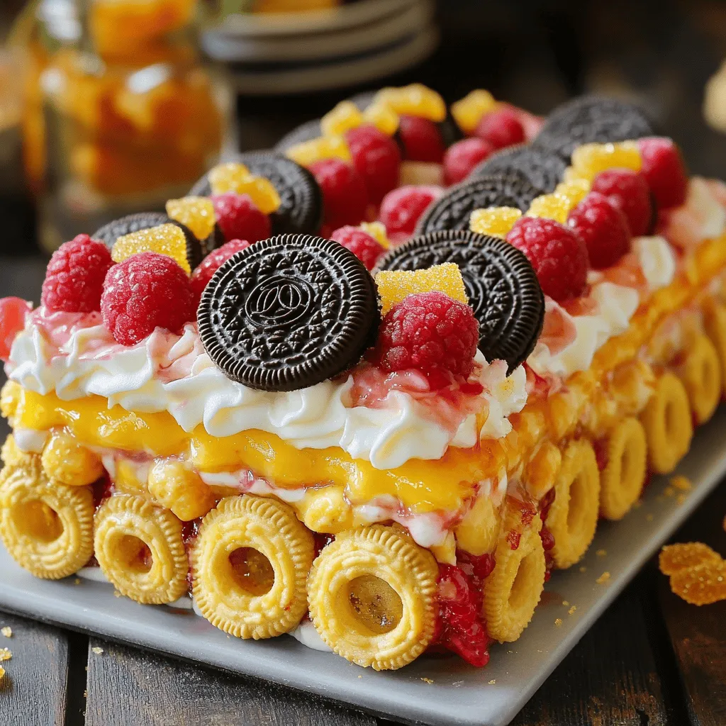 Um die goldene Oreo Erdbeer-Käsekuchen-Riegel zuzubereiten, brauchst du einige einfache Zutaten. Du benötigst 30 Goldene Oreo Kekse, 4 Esslöffel geschmolzene Butter, 400 g Frischkäse, 150 g Puderzucker, 1 Teelöffel Vanilleextrakt, 200 ml Schlagsahne, 250 g frische Erdbeeren und 100 g Goldene Oreos für die Dekoration.