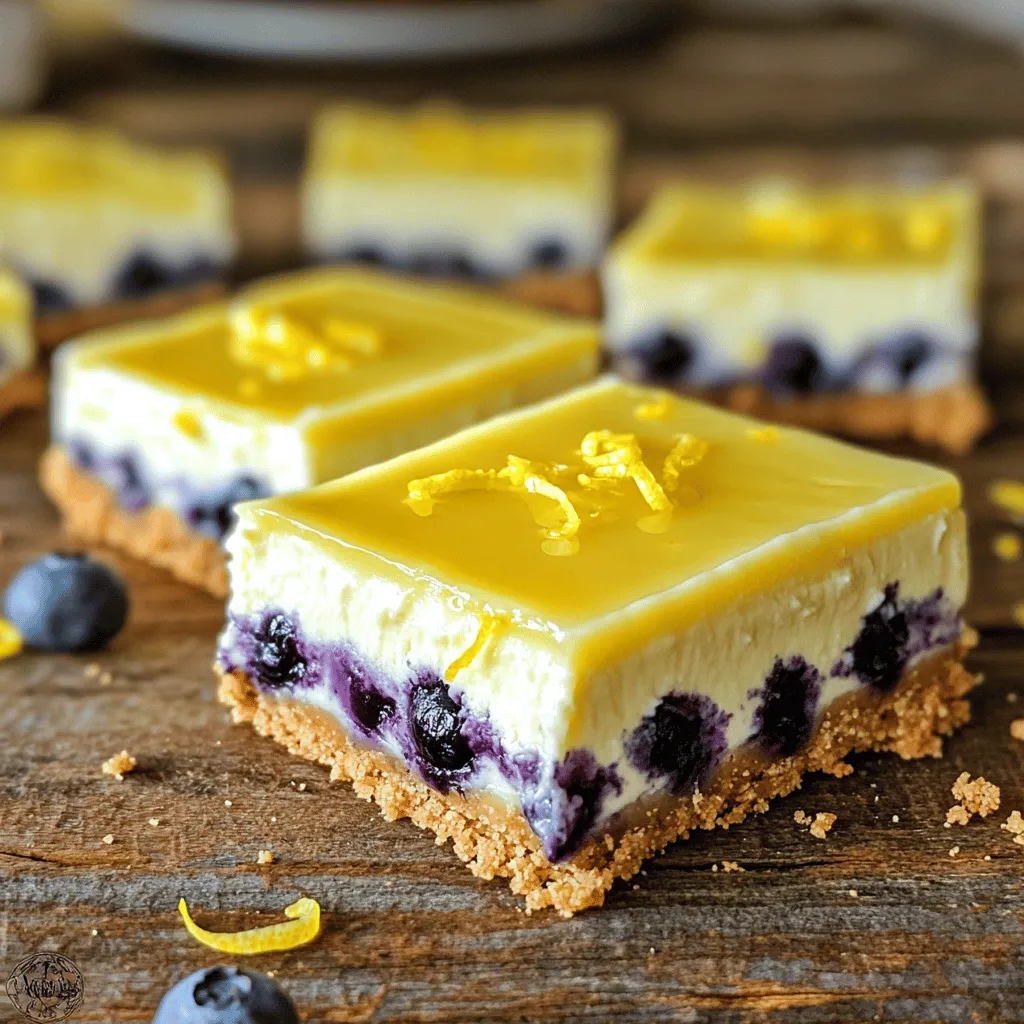 Lemon Blueberry Cheesecake Bars Frisch und Lecker