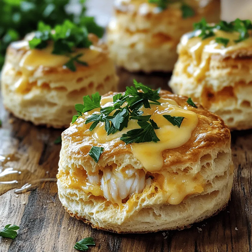 - 250g Krabbenfleisch (frisch oder aus der Dose) - 200g geriebener Cheddar-Käse - 250g Mehl