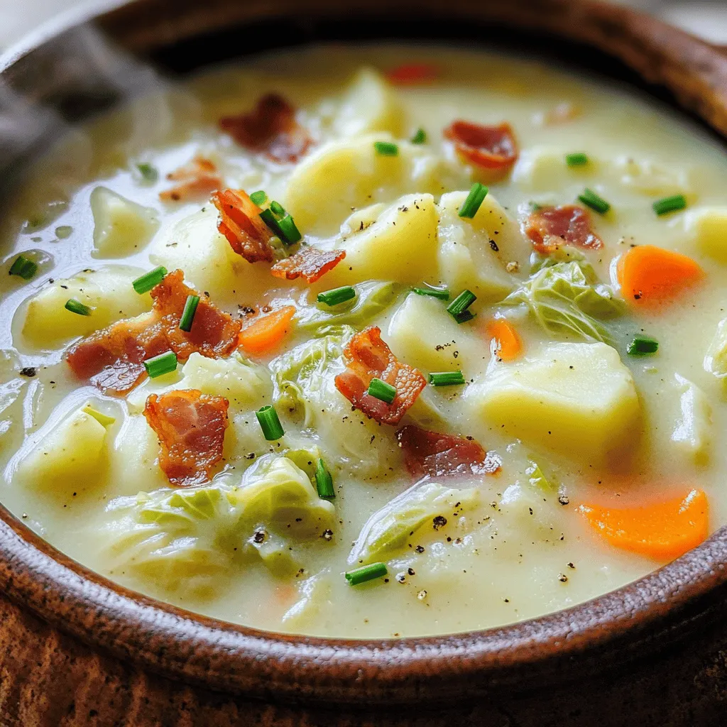 Irish Bacon, Cabbage und Potato Soup Einflüsse und Tipps