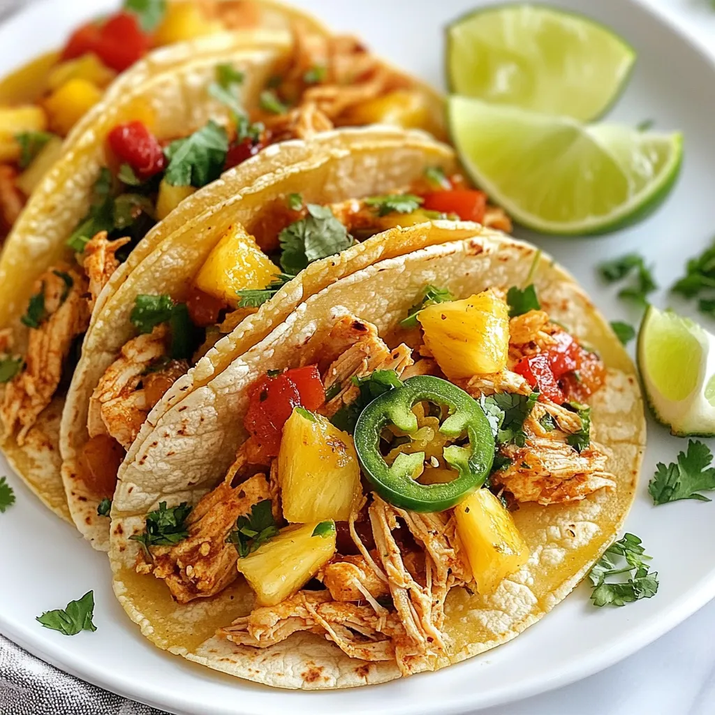 Spicy Pineapple Chicken Tacos Einfaches Rezept