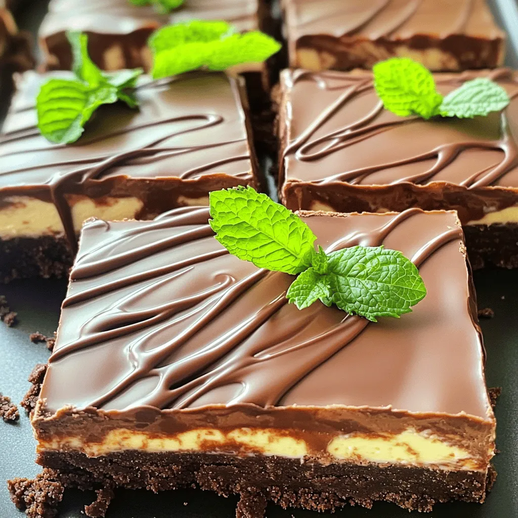No-Bake Chocolate Mint Cheesecake Bars Lecker und Einfach