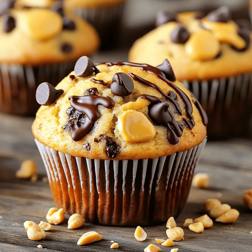 Peanut Butter Chocolate Chip Muffins Einfache Leckerei