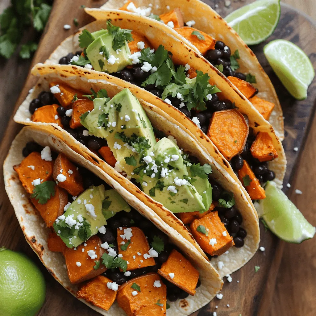 Leckere Süßkartoffel Black Bean Tacos Rezept