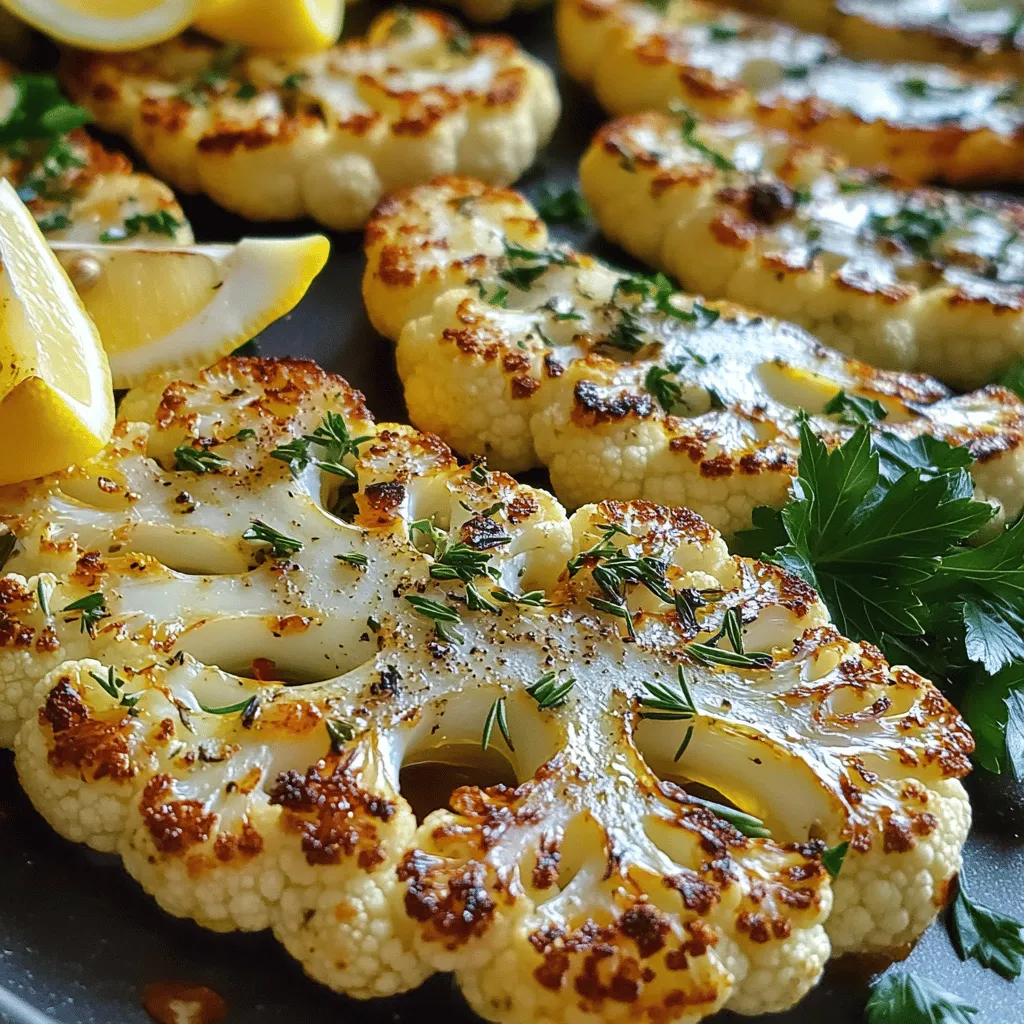 Knoblauch Kräuter Blumenkohlsteaks Einfaches Rezept
