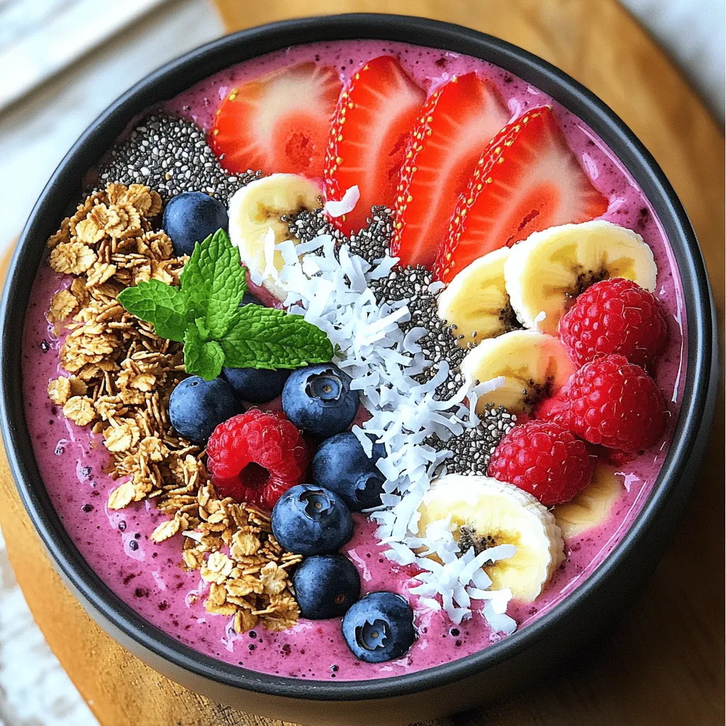 Triple Berry Smoothie Bowl Frisch und Nahrhaft