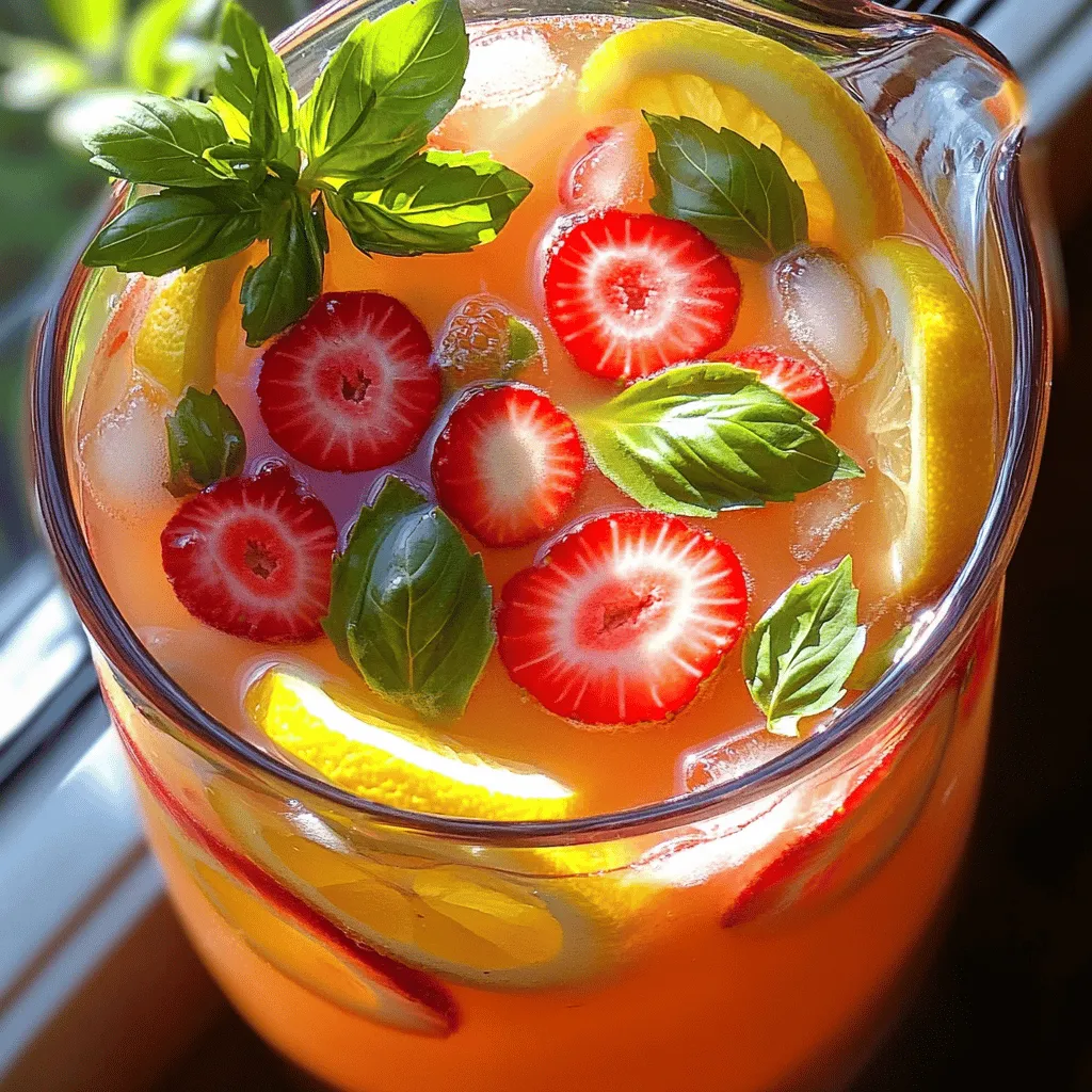 Erdbeer Basilikum Limonade Erfrischender Sommerdrink