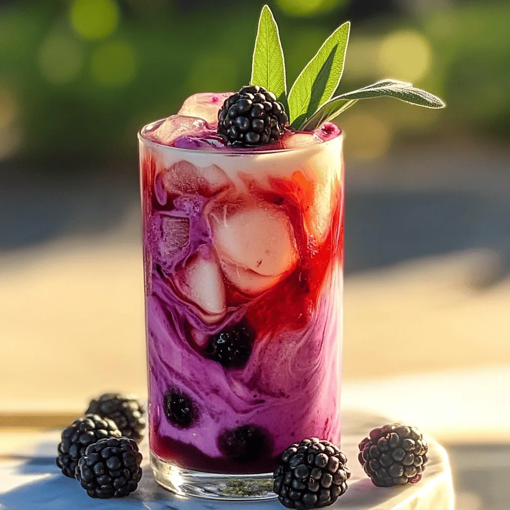 Blackberry Sage Iced Tea Latte Erfrischend und Einfach