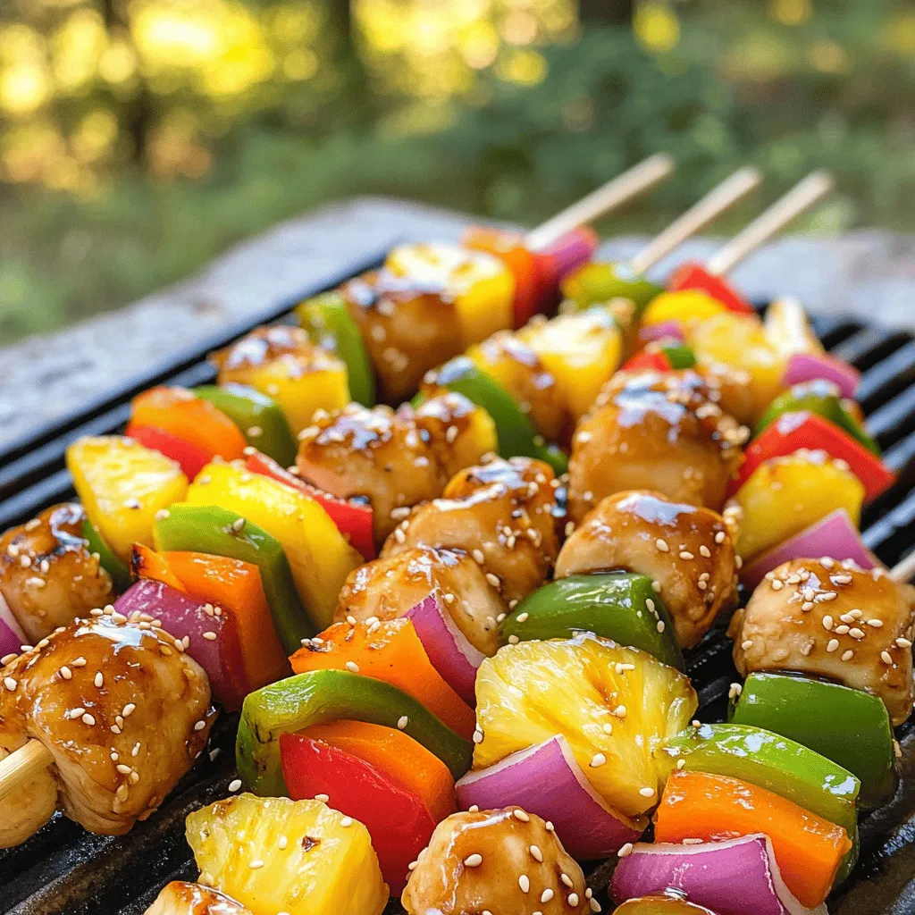 Teriyaki Pineapple Chicken Skewers Einfache Grillidee