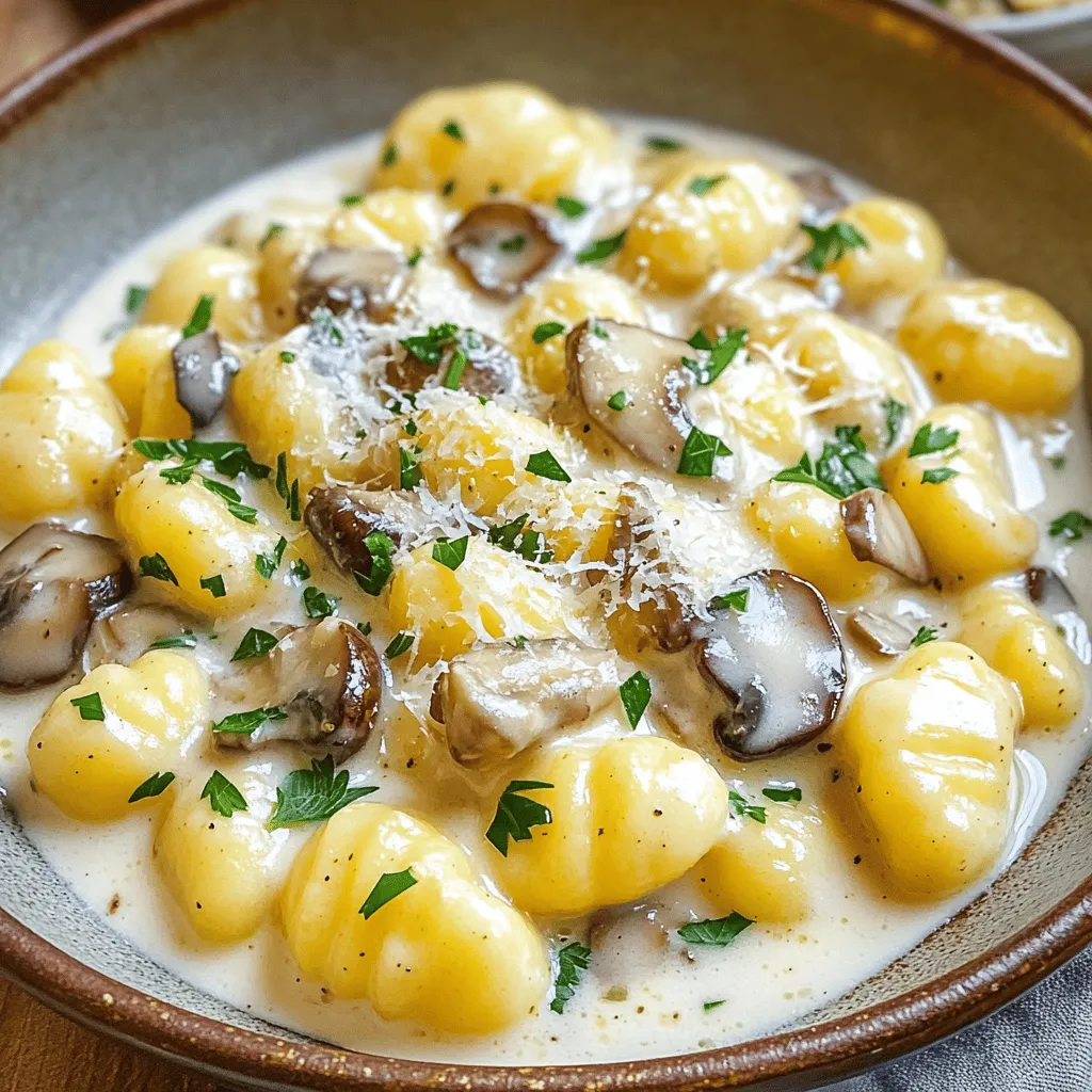 Cremige Pilz Knoblauch Gnocchi Einfache One Pan Mahlzeit