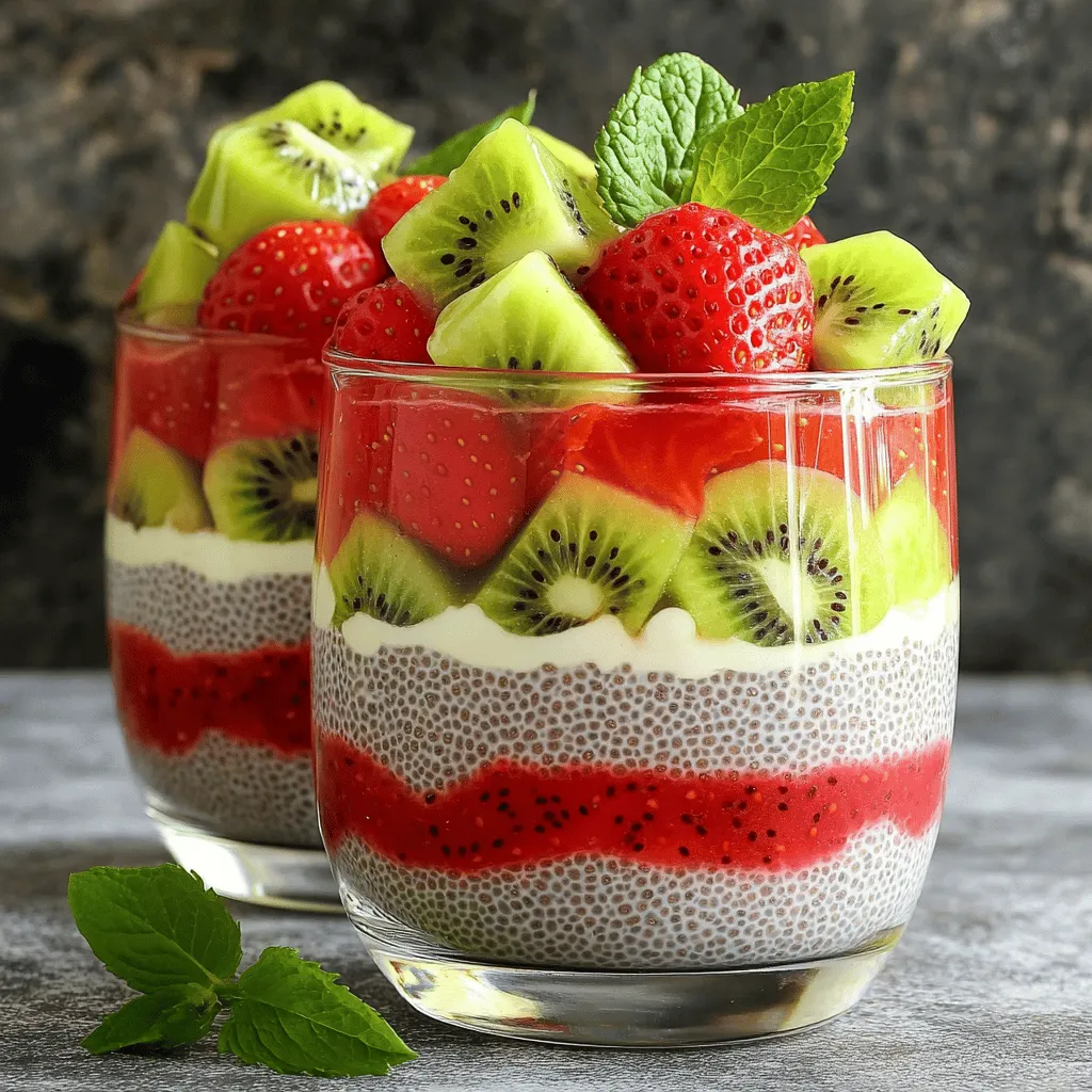 Strawberry Kiwi Chia Pudding Gesund und Lecker Rezept