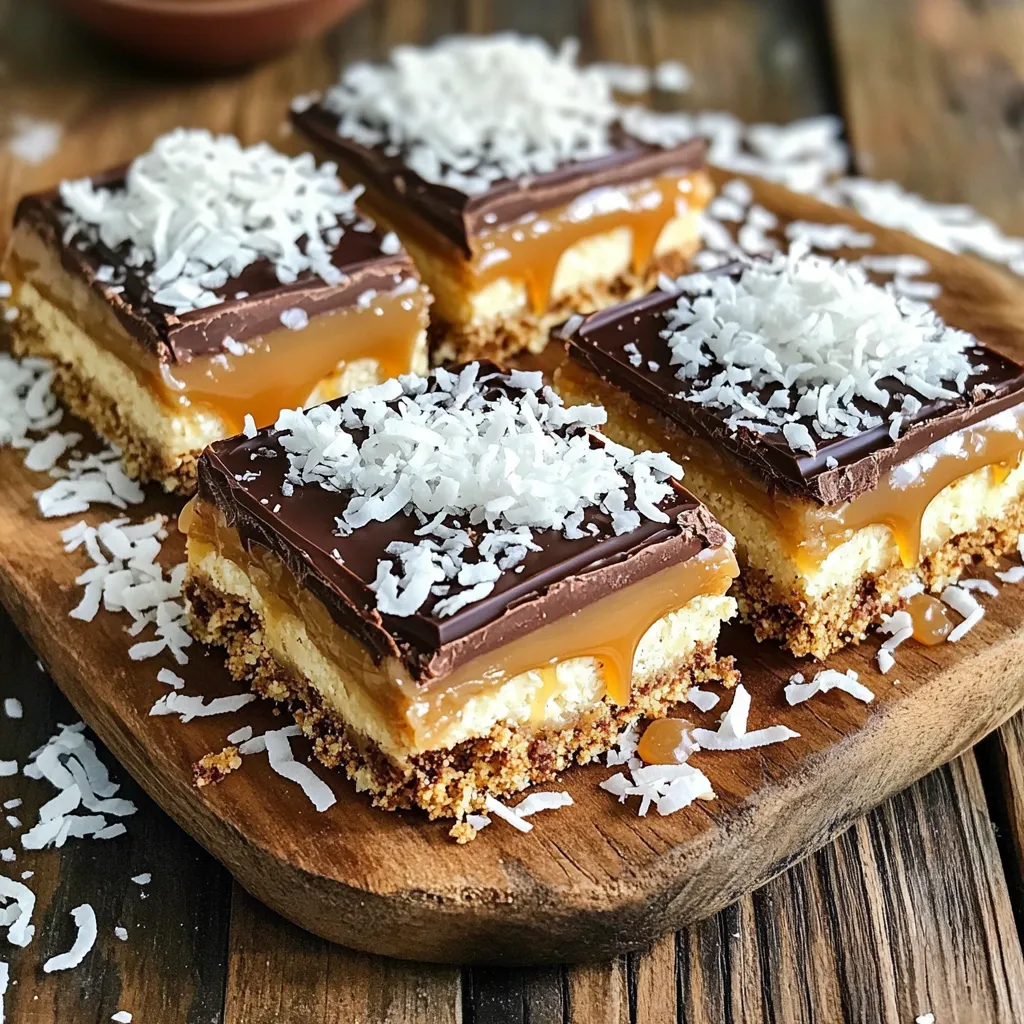 No-Bake Samoa Cookie Bars Einfach und Lecker Rezept